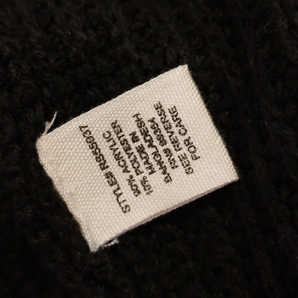 No Comment Black Loose Knit Long Sleeve Tunic Sweater Dress Size S - Picture 8 of 8